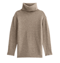 New Look Taupe Cashmere - feel Longline Roll Neck Jumper UK M - Reliked