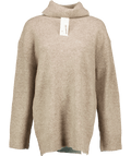 New Look Taupe Cashmere - feel Longline Roll Neck Jumper UK M - Reliked