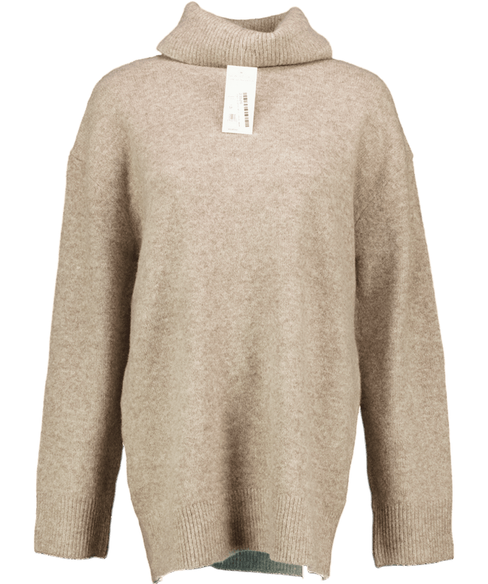New Look Beige Cashmere-feel Longline Roll Neck Jumper UK M