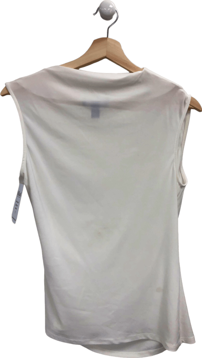 New Look White Draped Sleeveless Top UK 8 - Reliked