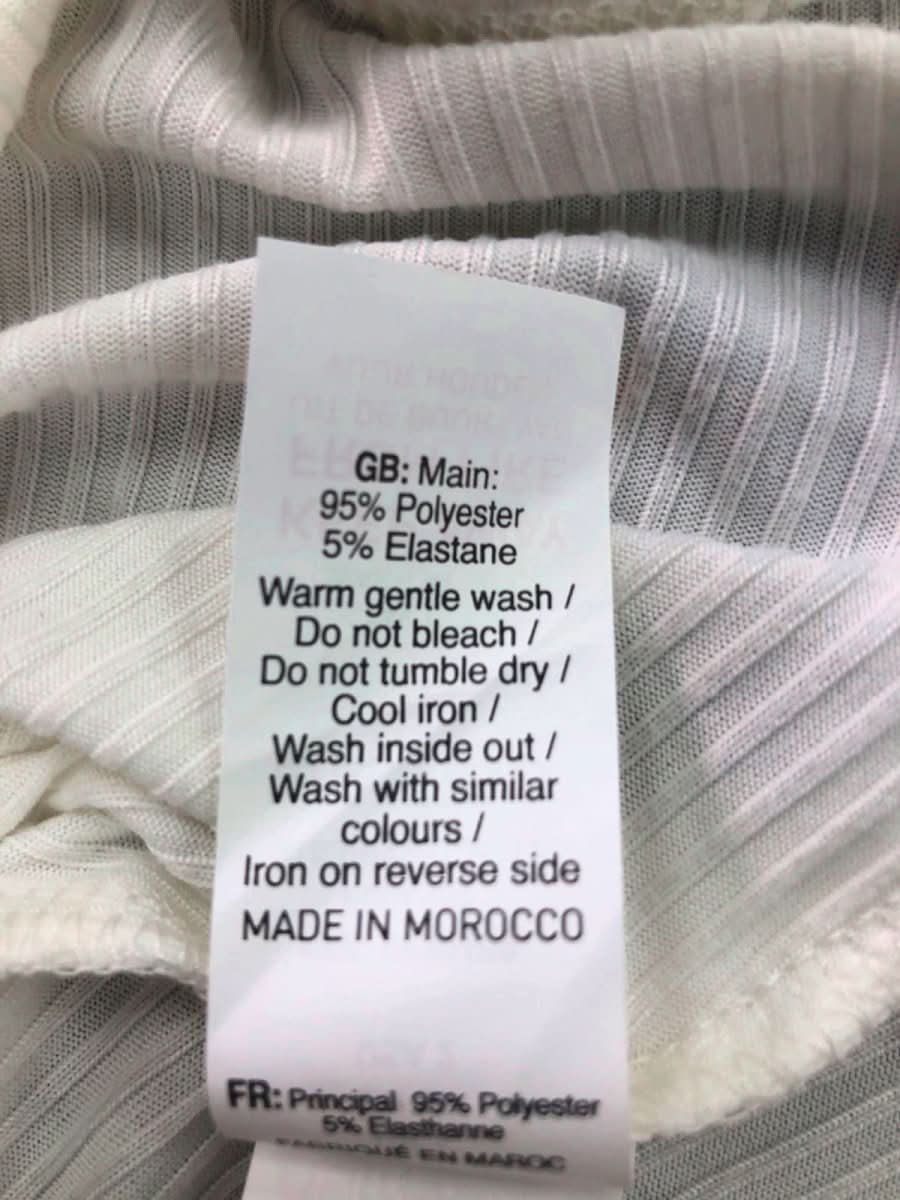 New Look White Ribbed Knot Shoulder Top UK 6 - Reliked