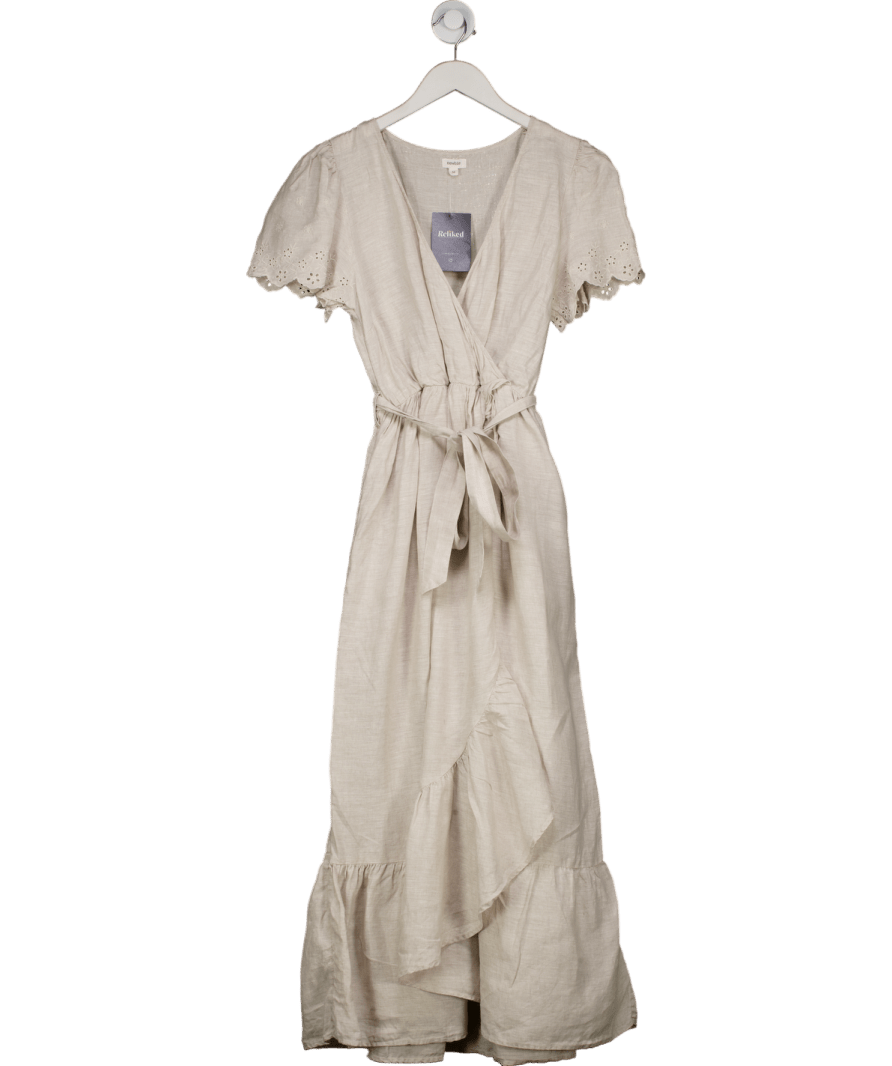 Newbie Beige Linen Dress UK M - Reliked
