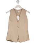 Next Beige Sculpting Stretch Multi Button Waistcoat UK 8 - Reliked