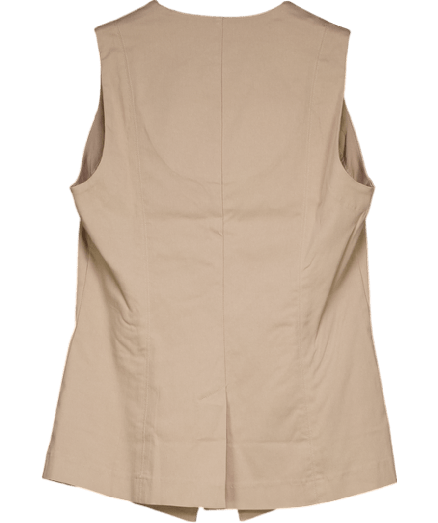 Next Beige Sculpting Stretch Multi Button Waistcoat UK 8 - Reliked
