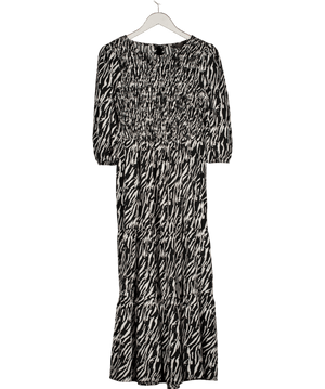 Next Black And White Print Maxi Dress UK 8