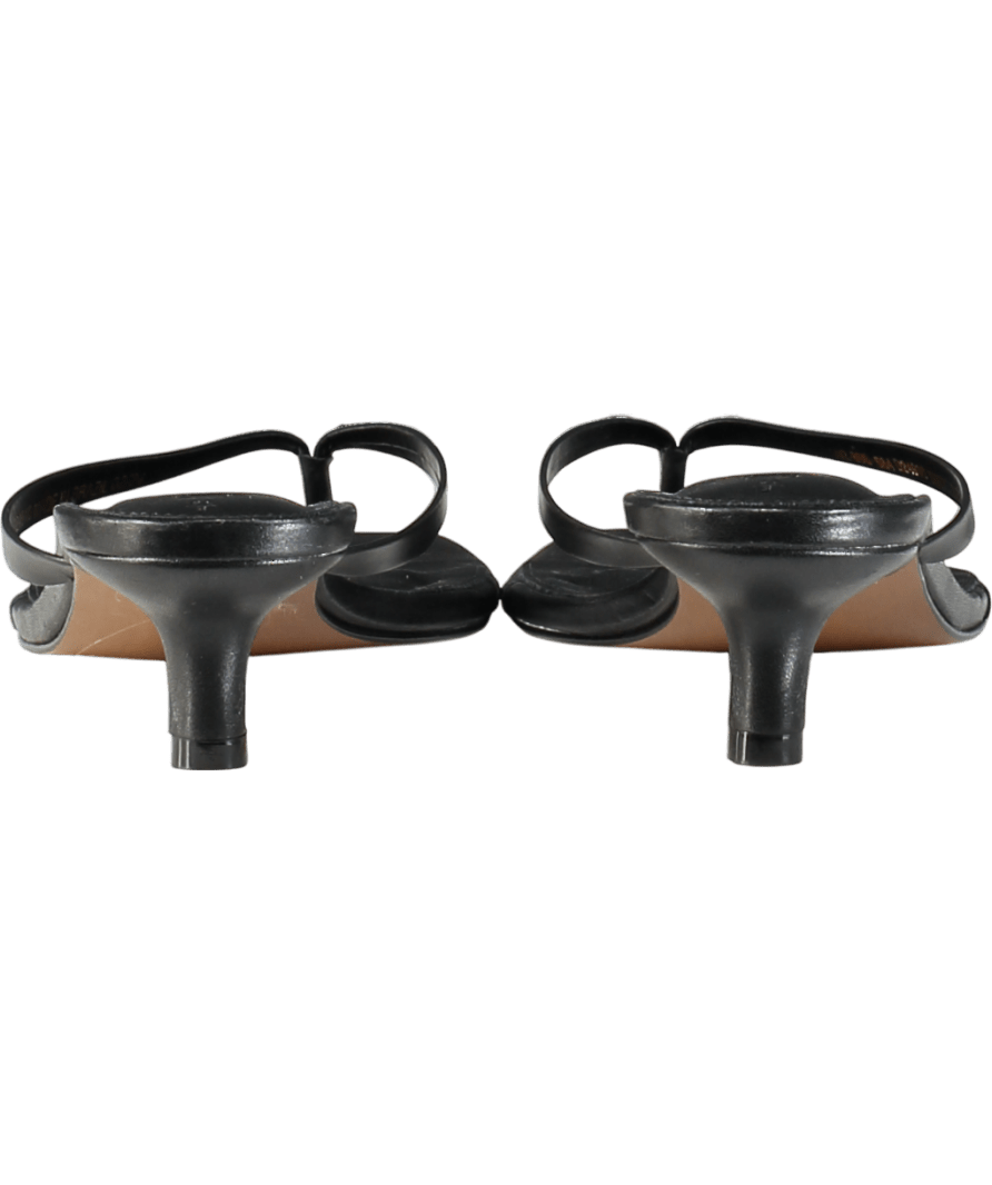 Next Black Premium Leather Toe Post Heeled Mules UK 5 EU 38 👠 - Reliked