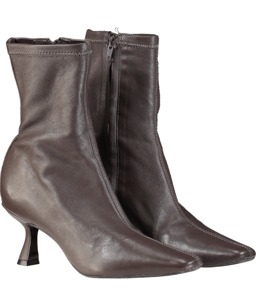 Next Brown Leather Premium Ankle Sock Boots UK 5 EU 38 👠 - Reliked