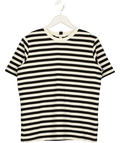 Next Cream Cotton Striped T-shirt UK 10 - Reliked
