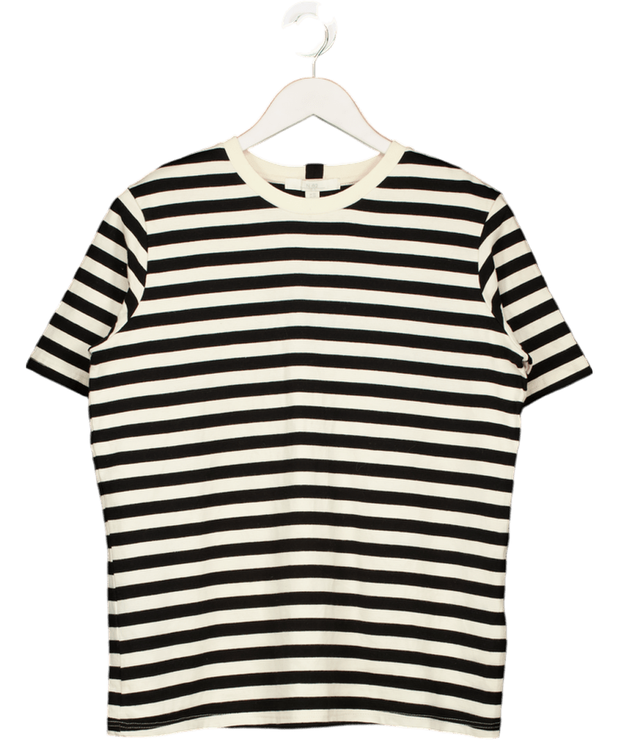 Next Cream Cotton Striped T-shirt UK 10 - Reliked
