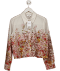 Next Cream Floral Print Shirt UK 12 - Reliked