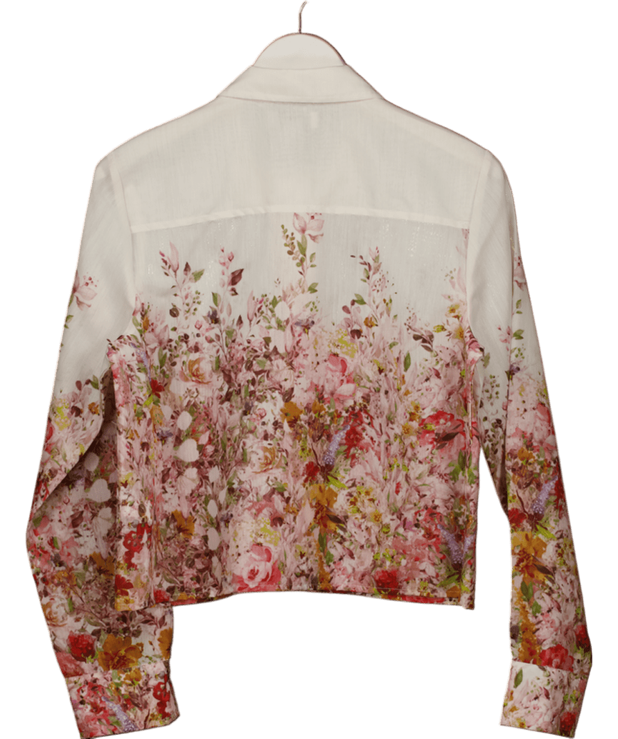 Next Cream Floral Print Shirt UK 12 - Reliked