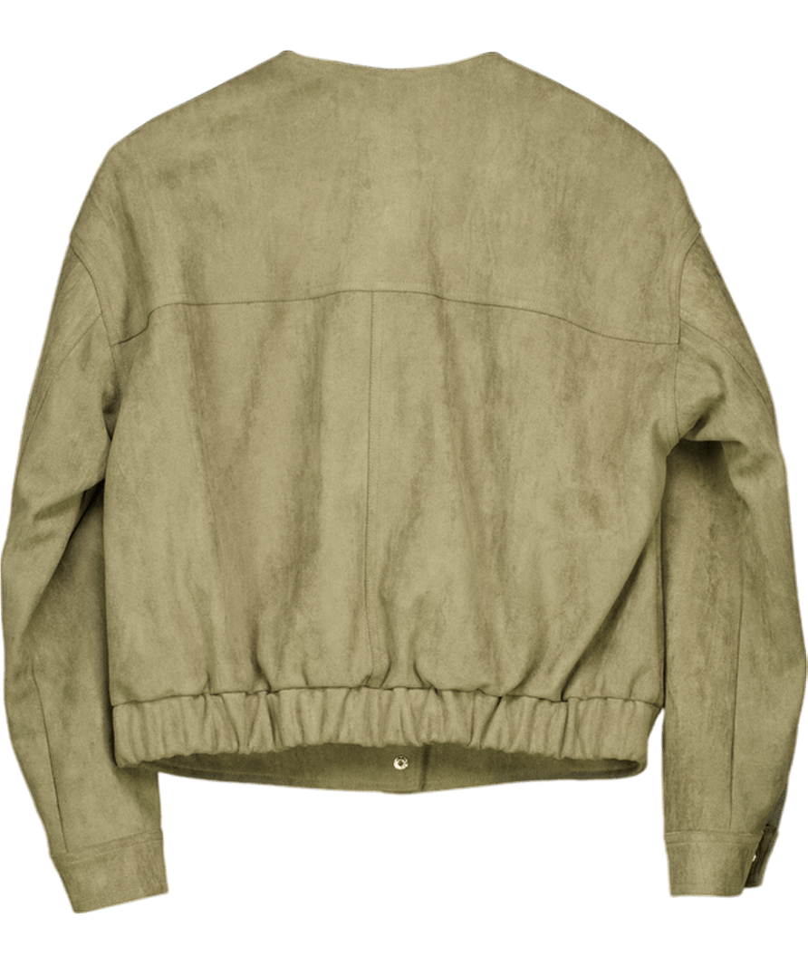 Next Green Faux Suede Bomber Jacket UK XS - Reliked