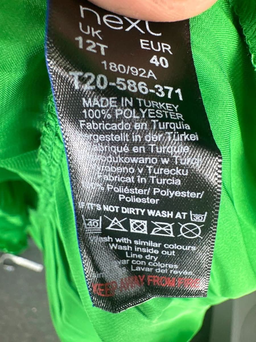 Next Green Pleated Dress 12 Tall - Reliked