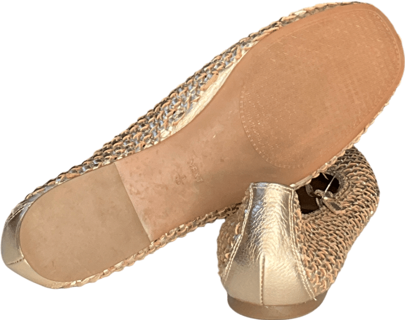 Next Metallic Forever Comfort Leather Weave Mary Jane Shoes UK 9 EU 42 👠 - Reliked
