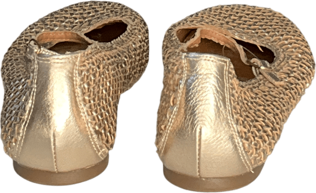 Next Metallic Forever Comfort Leather Weave Mary Jane Shoes UK 9 EU 42 👠 - Reliked