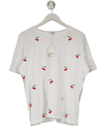 Next White Friends Like These Ivory Cherry Embroidered T-shirt UK 12 - Reliked