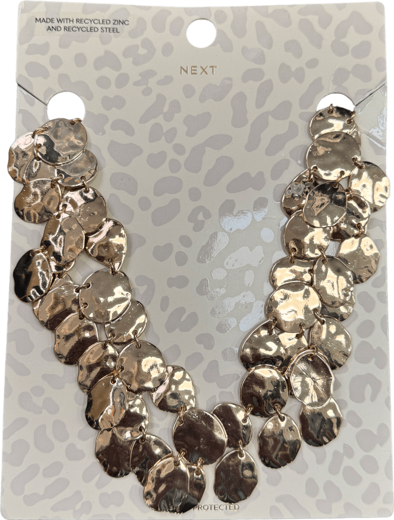 Next Yellow Gold Tone Molten Drop Collar Necklace Made With Recycled Zinc - Reliked