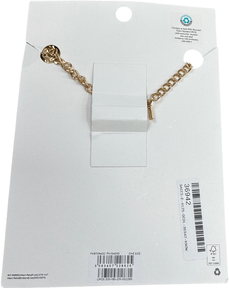 Next Yellow Gold Tone Molten Drop Collar Necklace Made With Recycled Zinc - Reliked