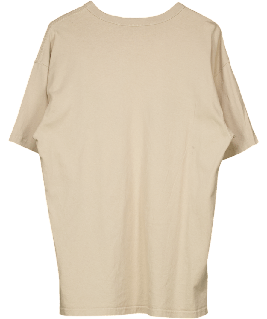 Nike Beige Embroidered Logo Loose Fit T-shirt UK L - Reliked
