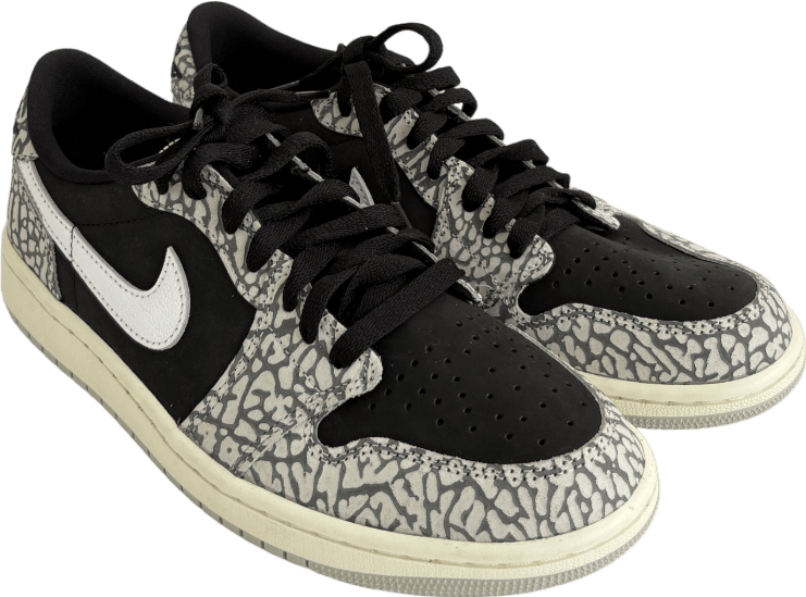 Nike Black Air Jordan 1 Low Trainers With Muslin Tech UK 6 EU 39 - Reliked