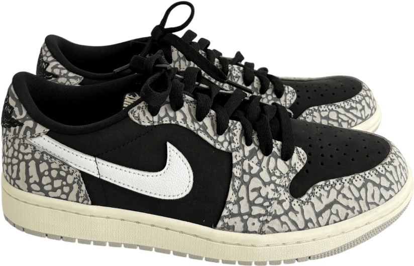 Nike Black Air Jordan 1 Low Trainers With Muslin Tech UK 6 EU 39 - Reliked