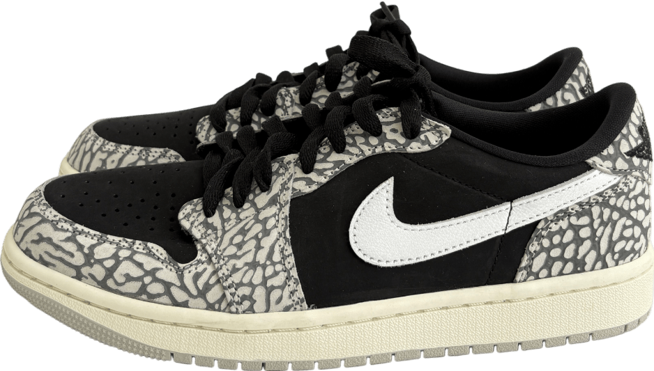 Nike Black Air Jordan 1 Low Trainers With Muslin Tech UK 6 EU 39 - Reliked