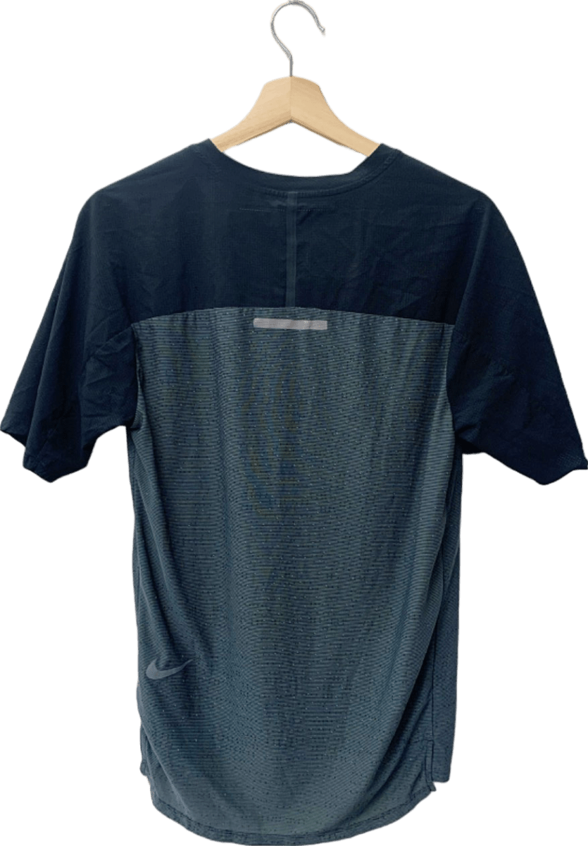 Nike Black/Green Running T-Shirt S - Reliked