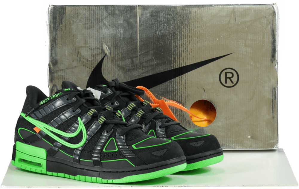 Nike CU6015 Black/Green Strike Air Rubber Dunk/OW Trainers 👟 UK 10.5 👟 - Reliked