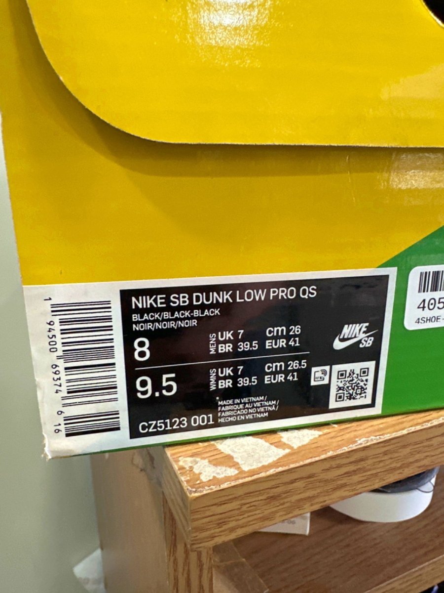 Nike CZ5123 Black SB Dunk Low Pro QS Trainers 👟 UK 07 👟 - Reliked