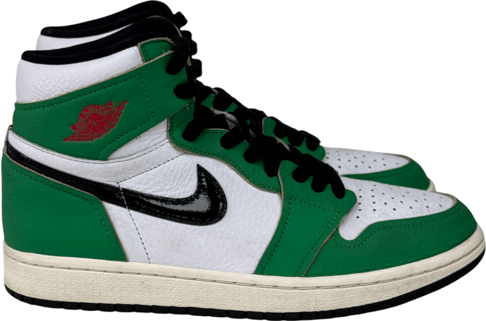 Nike White / Green / Black Jordan 1 Retro High Lucky Green Trainers UK 5.5 EU 38.5 👠 - Reliked