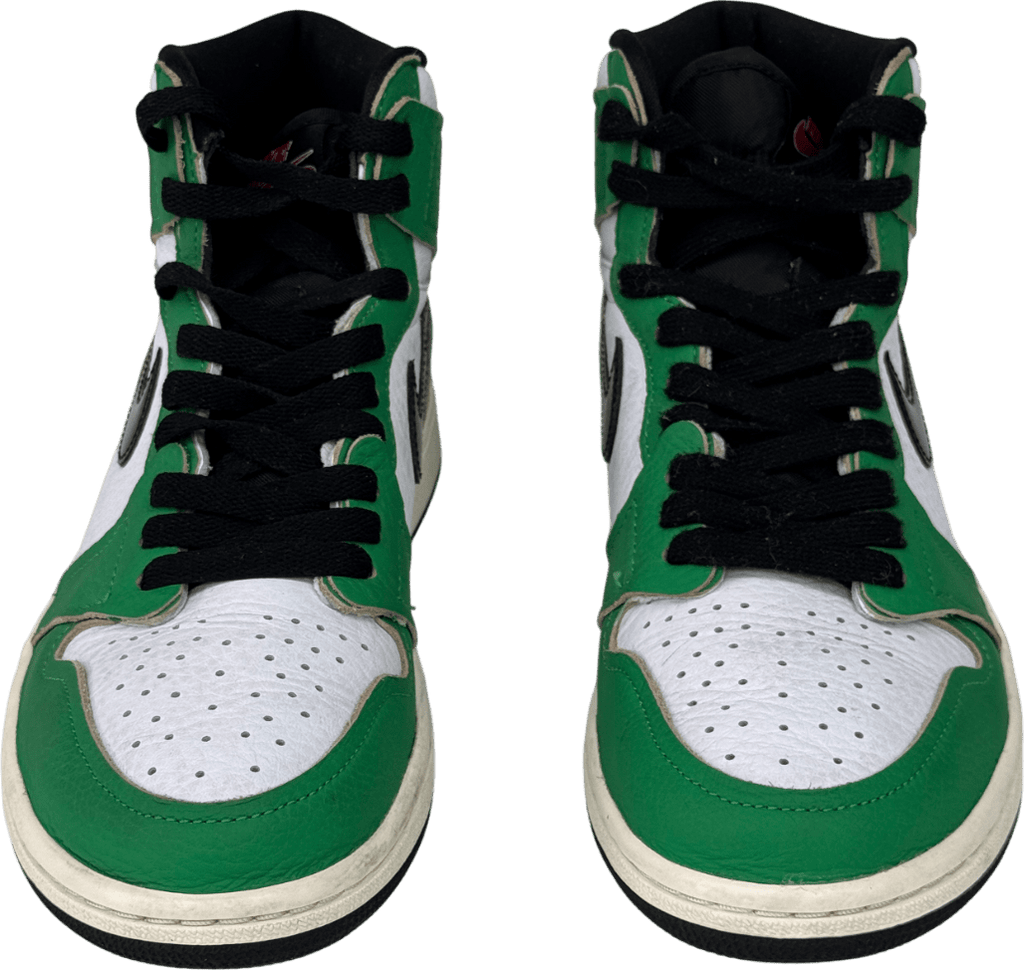 Nike White / Green / Black Jordan 1 Retro High Lucky Green Trainers UK 5.5 EU 38.5 👠 - Reliked