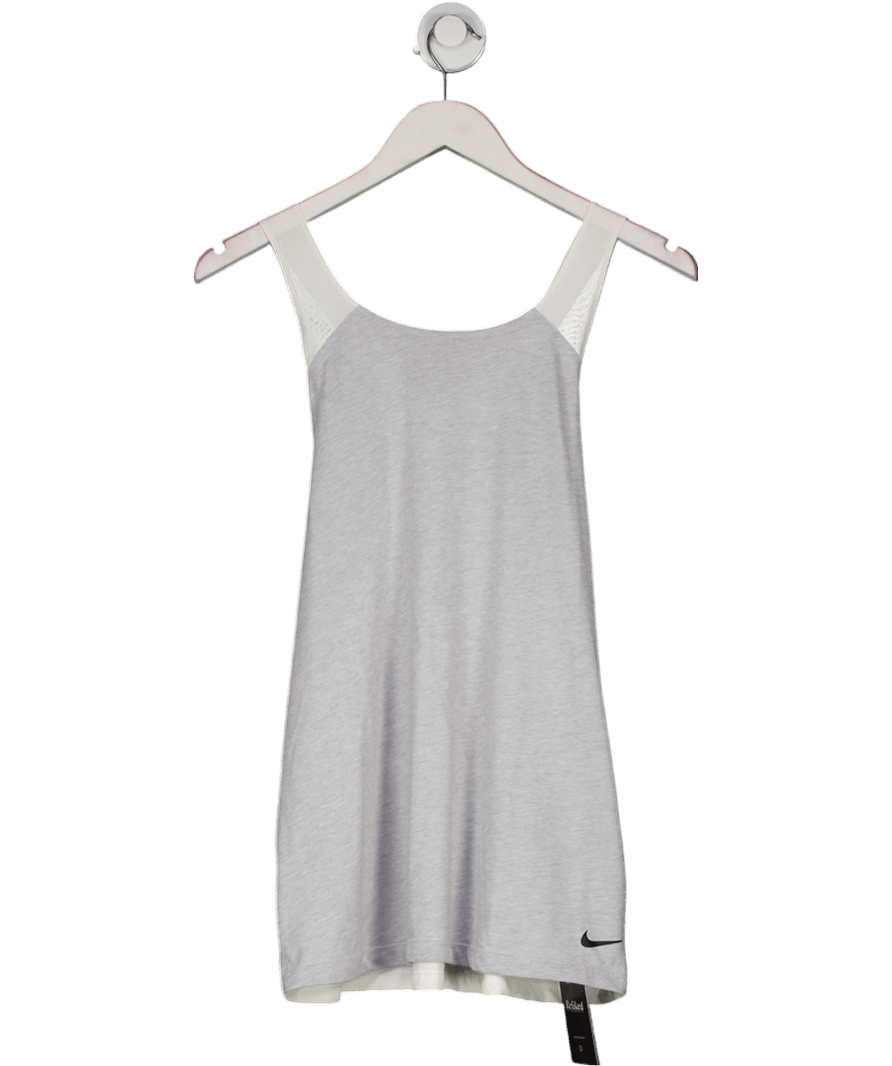 Nike White / Grey Dri - fit Tank Top UK M - Reliked