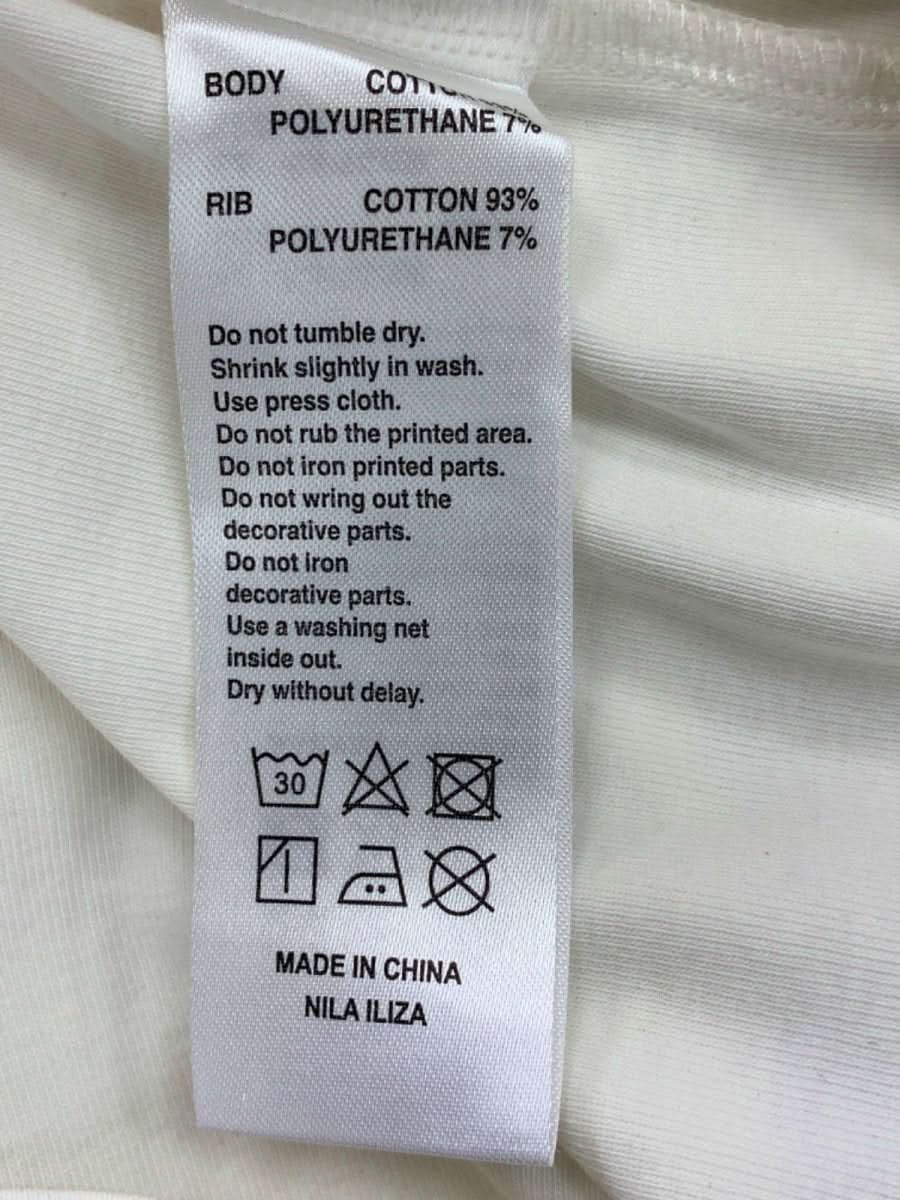 Nila Iliza White Rhinestone Logo T-Shirt UK S - Reliked