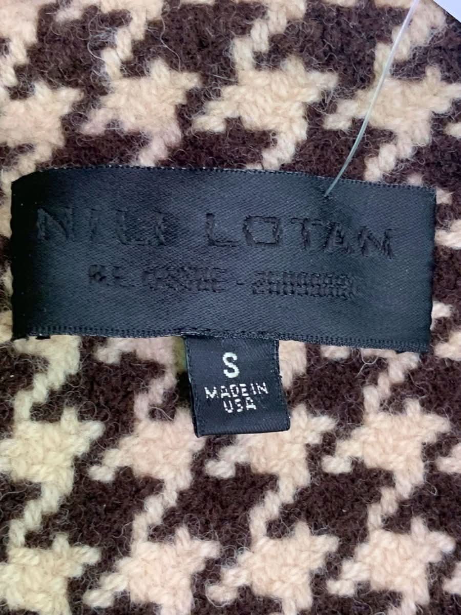 Nili Lotan Brown Houndstooth Coat UK S - Reliked