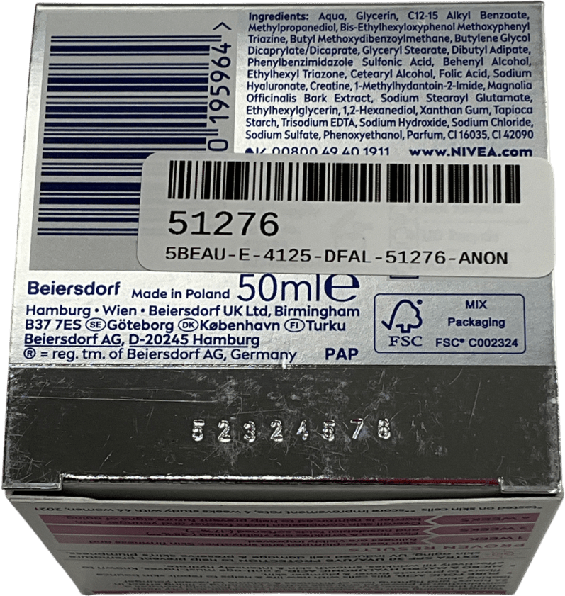 nivea Cellular Filler Hyaluronic Acid Anti - age Face Cream 50ml - Reliked