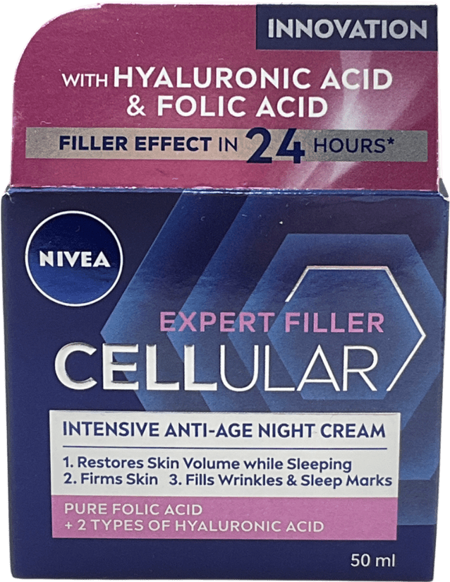 nivea Cellular Filler Hyaluronic Acid Anti - age Night Face Cream 50ml - Reliked
