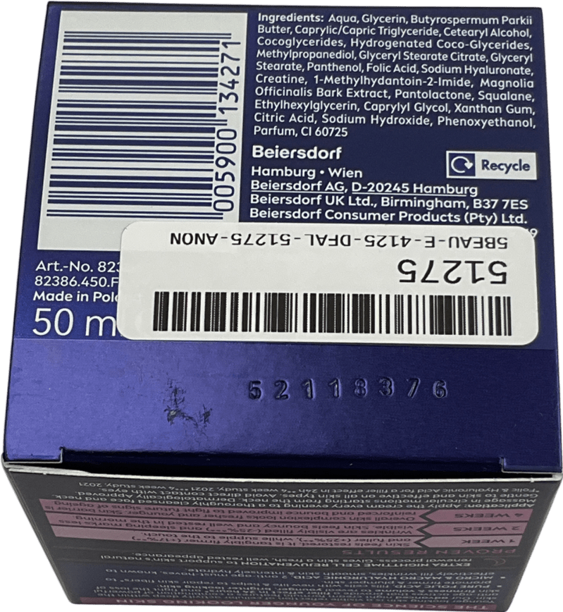 nivea Cellular Filler Hyaluronic Acid Anti - age Night Face Cream 50ml - Reliked