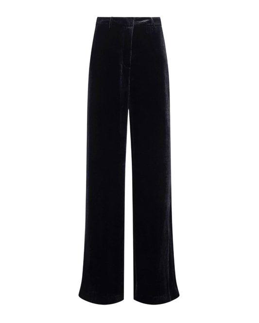 L'agence Pilar Velvet Wide-leg Trousers In Black UK 10