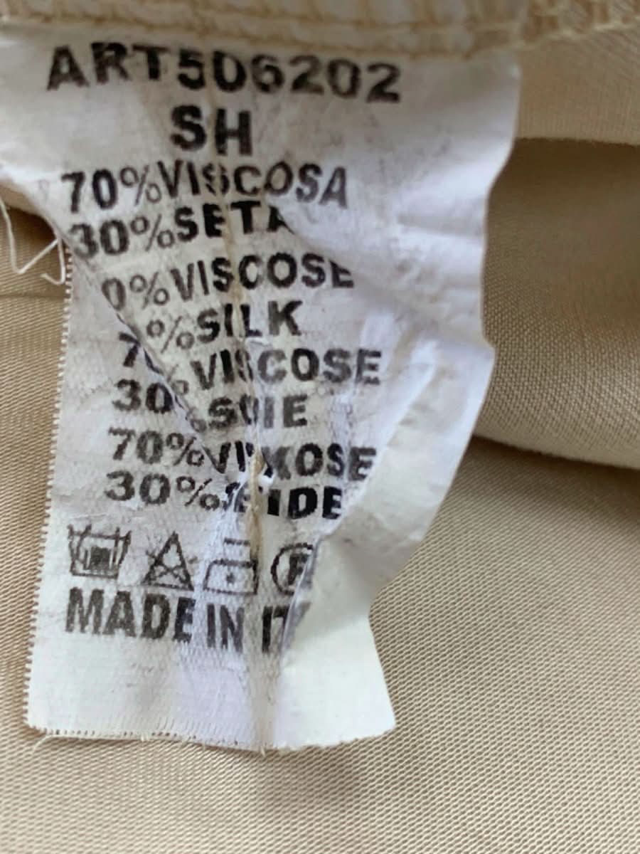 No. 1 George Street Beige Silk Blend V - Neck Blouse UK M - Reliked