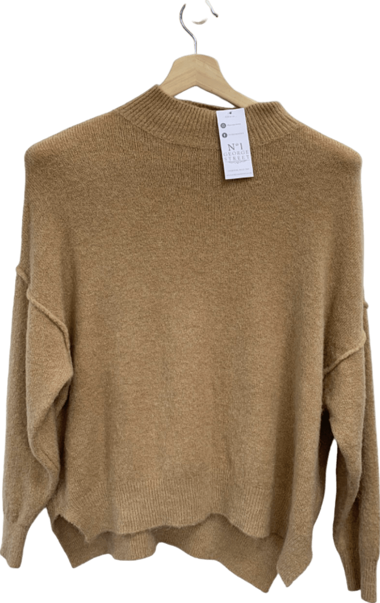 No 1 George Street Camel Oversized Sweater UK M/L - Reliked