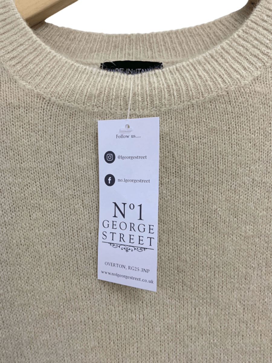 No. 1 George Street Cream Short Sleeve Jumper UK M - Reliked