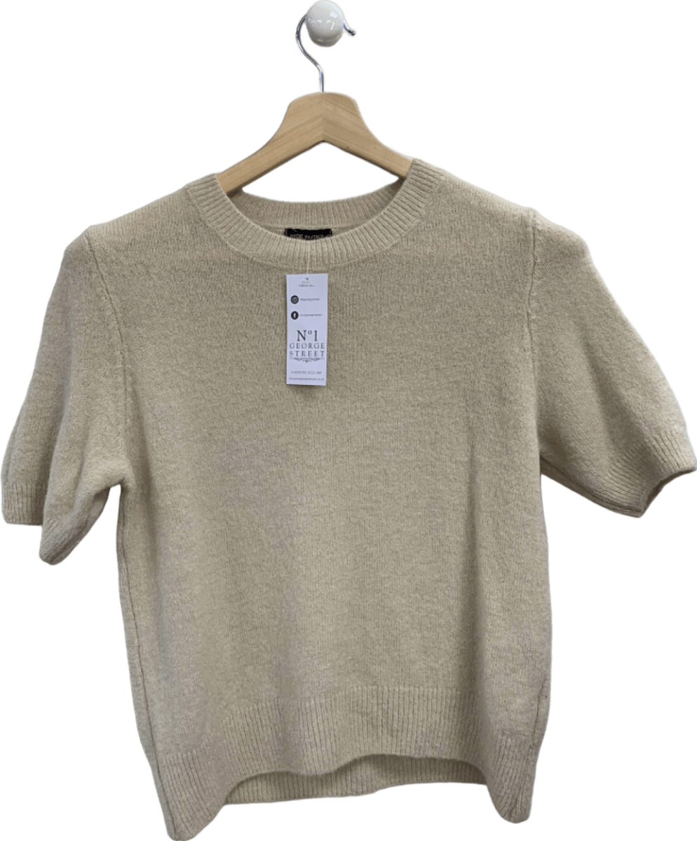 No. 1 George Street Cream Short Sleeve Jumper UK M - Reliked
