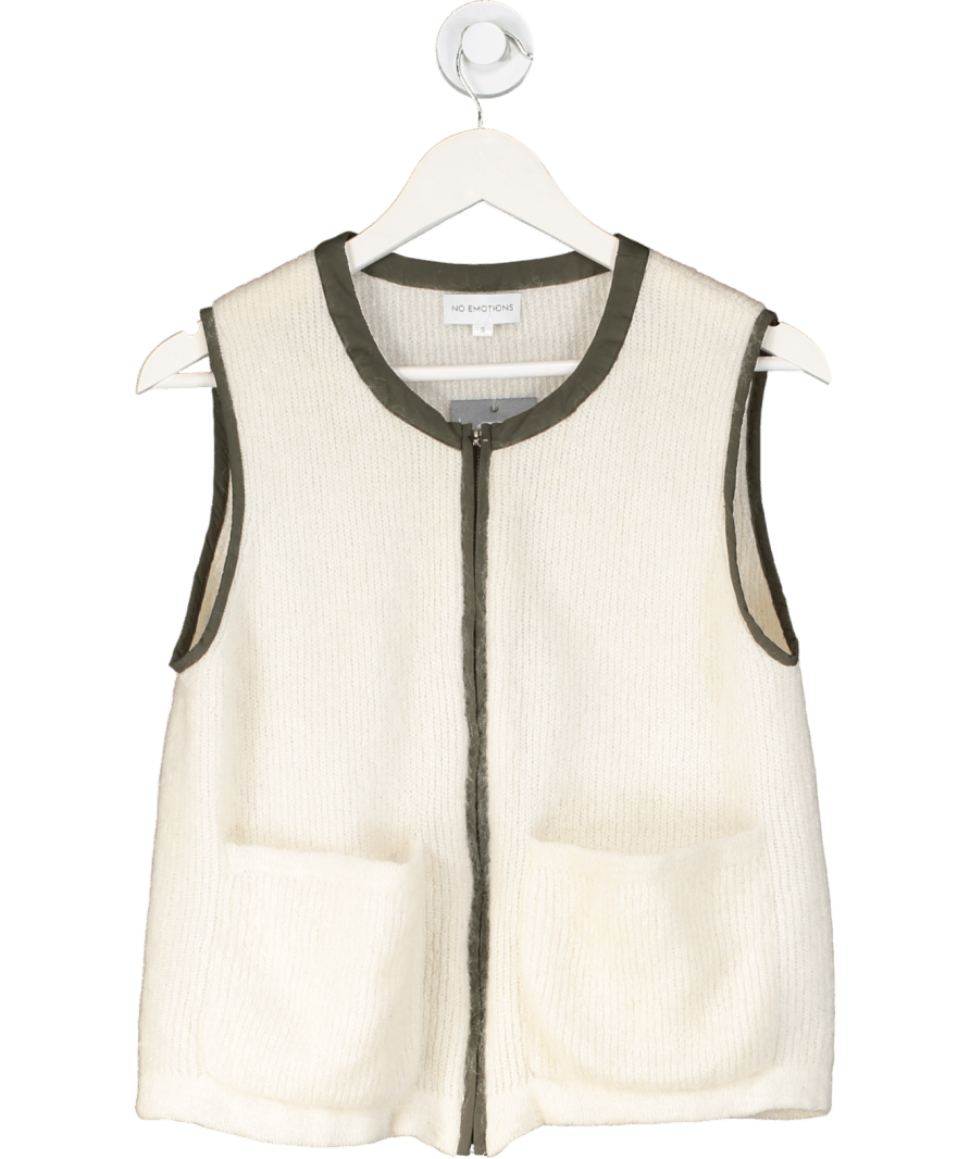 No Emotions Cream Mohair Gilet UK S - Reliked