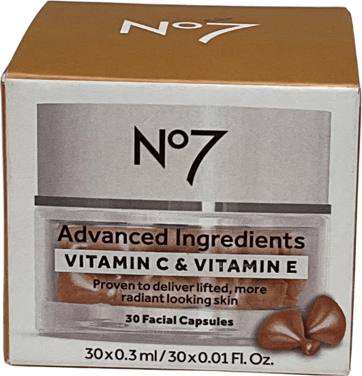 No7 Advanced Ingredients Vitamin C & Vitamin E Facial Capsules | 30pk 30capsules - Reliked