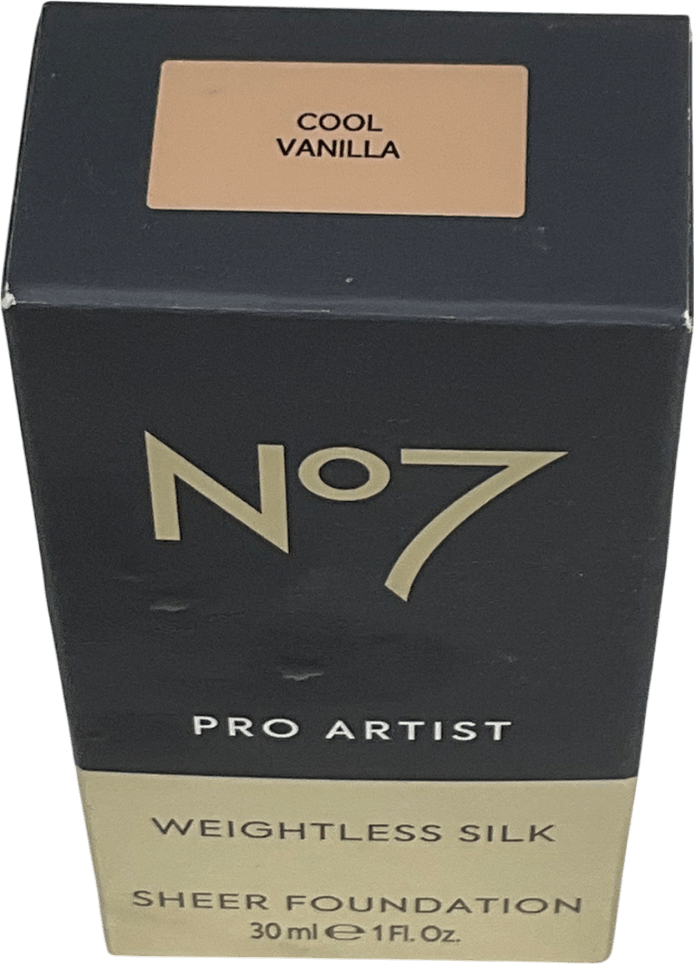 No7 Pro Artist Weightless Silk Foundation Cool Vanilla 30ml - Reliked