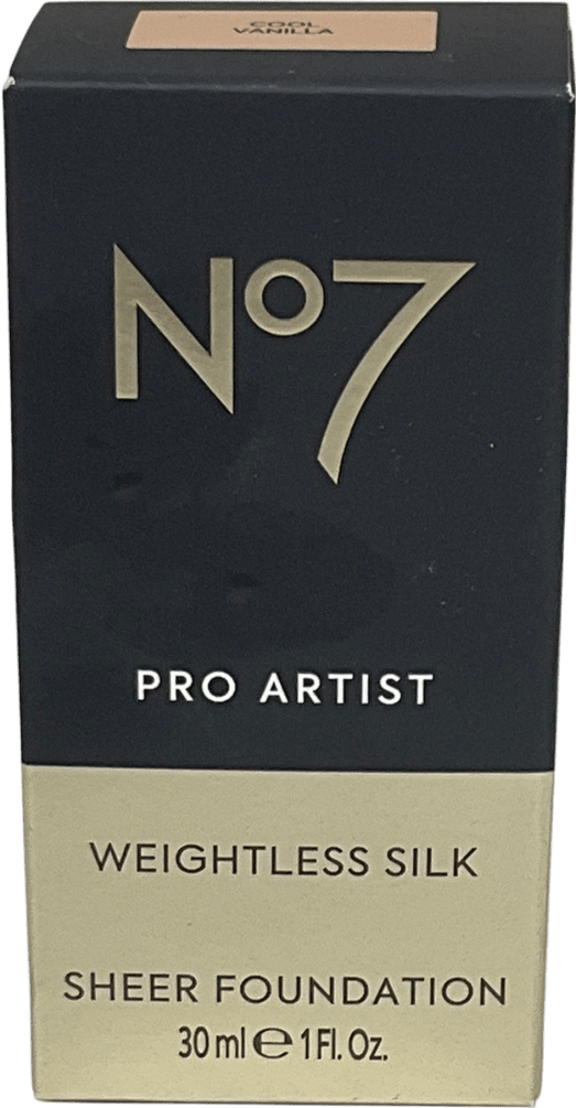 No7 Pro Artist Weightless Silk Foundation Cool Vanilla 30ml - Reliked