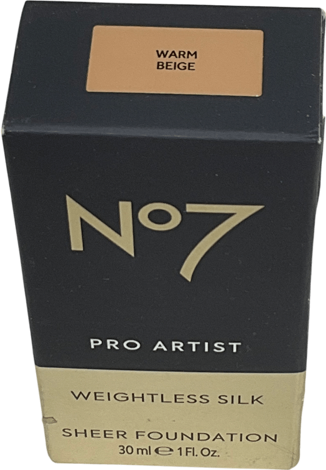 No7 Pro Artist Weightless Silk Foundation Warm Beige 30ml - Reliked