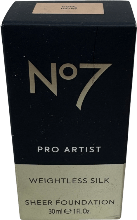 No7 Pro Artist Weightless Silk Sheer Foundation Cool Ivory 30ml - Reliked
