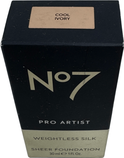 No7 Pro Artist Weightless Silk Sheer Foundation Cool Ivory 30ml - Reliked