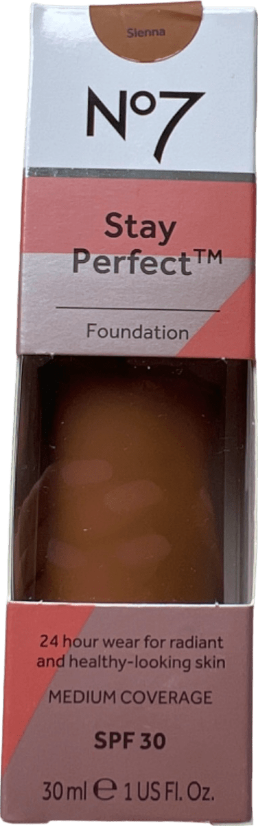 No7 Stay Perfect Foundation Sienna 30ml - Reliked
